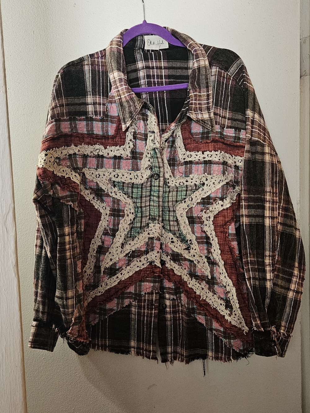 Oli & Hali Purple and Brown Plaid Shirt